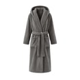 thumbnail image 4 of Womens Hooded Towel Robe Soft Plush Bathrobe Women's Solid Color Long Sleeve Shower Bath Robes for Women Short Lightweight Robes, 4 of 7