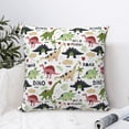 thumbnail image 4 of Pofeuu Dinosaur Print Double-sided plush pillowcase Square Throw Pillow Covers Pillows Cover for Living Room Bedroom Sofa Couch Cushion Cover（No pillow core）-12"x12", 4 of 7