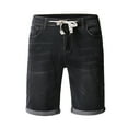 thumbnail image 4 of Men's Casual Denim Shorts Classic Fit Washed Drawstring Distressed Summer Jeans Shorts Summer Denim Shorts, 4 of 7