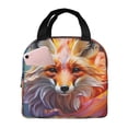 thumbnail image 1 of Easygdp Color Splash Fox Portrait Bolsa Térmica Premium - Tela Oxford Impermeable, Gran Capacidad, Bolsillo Frontal, Unisex para Trabajo, Escuela, Actividades al Aire Libre y Picnics, 1 of 8