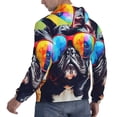 thumbnail image 6 of Fotbe Men's Hoodie with Rainbow Bulldog Sunglasses Pattern - Kangaroo Pocket Pullover Hooded Sweatshirt, Perfect for Daily Wear, Travel, and Home-Small, 6 of 7