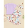 thumbnail image 5 of Yunliwuli Girls Easter Outfit, Short Sleeve Letters Print T-shirt with Eggs/Bunny Flare Pants and Headband Summer Outfit, 5 of 10