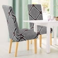 thumbnail image 3 of PiccoCasa 4Pcs Floral Dining Chair Cover Stretch Spandex Seat Protector, Gray+White+Red, 3 of 6