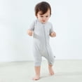 thumbnail image 4 of Fesfesfes Baby Bodysuit Short Sleeve Zipper Romper Soft Breathable 1 Piece Outfit Comfortable Toddler Clothes for Boys Girls Casual Wear Home Wear Holiday Playwear(Gray,6-12 Months), 4 of 8