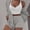 Gray, variant on Homewear Loungewear Women's 3 Piece Fluffy Casual Set Hooded Long Sleeve Top Shorts and Pants Soft Plush Elastic Waist Cozy Relaxed Fit Comfortable Home Sleepwear