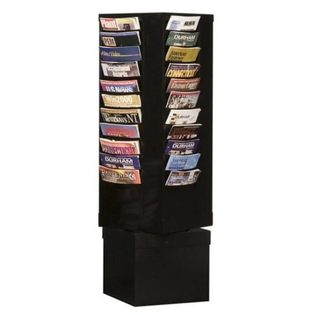 Durham 410-08 Steel 44 Contour Pocket Rotary Literature Rack Black