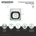 thumbnail image 4 of Gourmetier GKTS1515 Studio 15" Stainless Steel Self-Rimming Single Bowl Drop-In Bar Prep Sink (2-Hole), Brushed, 4 of 5