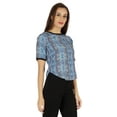 thumbnail image 3 of Inkmeso Round Neck Causal Tee Tops For Womens Printed Regular Fit High-Low Hem Top, 3 of 7