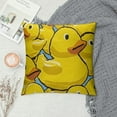 thumbnail image 2 of BCIIG   Cute Rubber Ducky Throw Pillow Covers Set   Yellow Cartoon Ducks Pillow Cushion Cases Square Pillowcases for Sofa Bedroom Living Room Car,  24x24in, 2 of 5