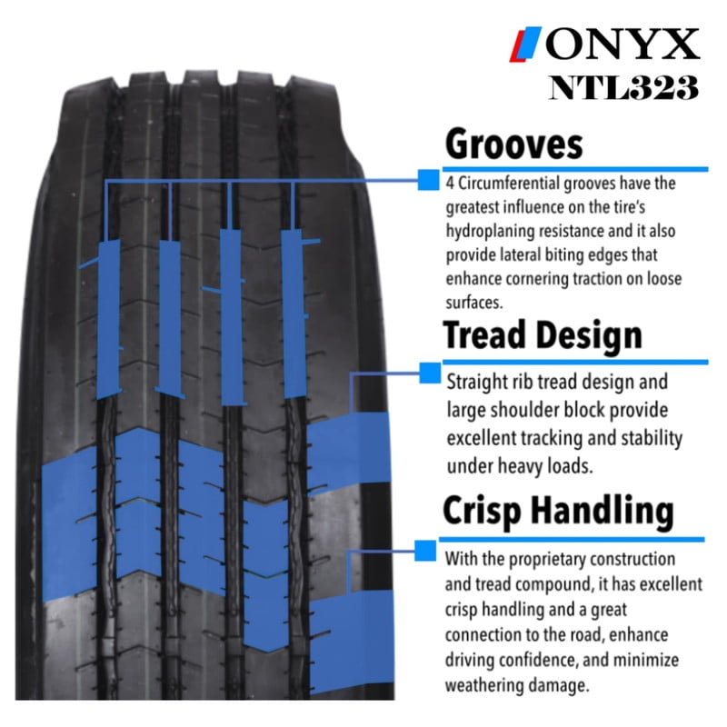 Onyx NTL325 ST225/90R16 14 Ply 129N Load Range G Radial All Steel Trailer Tire ST 225/90/16 225/90R16(Tire Only)