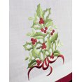 thumbnail image 4 of Embroidered Holly Christmas Tree Double-Layer Holiday Decorative Table Runner (Red+White Runner 16"x96"), 4 of 5
