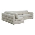 thumbnail image 2 of Maklaine Contemporary Beige Durable Linen Textured Fabric Modular Sectional, 2 of 15