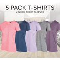 thumbnail image 4 of V Neck T-Shirt for Women  Athletic Active Yoga Womens Workout Gym Tops 5 Pack Small, Set A, 4 of 5