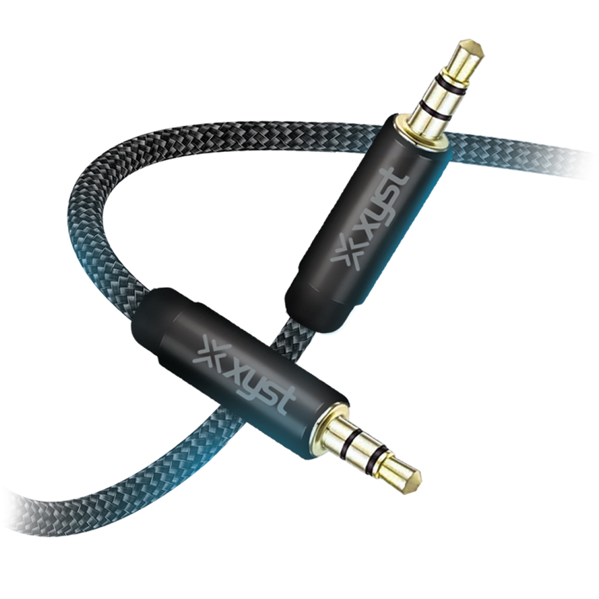 XYST 3.5-mm Aux Stereo Audio Cable with Braided Nylon Jacket 6 Ft. Male-to-Male Audio Input Adapter