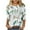Green-Shirts, variant on Jsaierl Tops for Women 3/4 Sleeve Summer Round Neck Shirts Dressy Print Ladies Hollow Out Blouses Going Out Elegant Tunic Top S-2XL