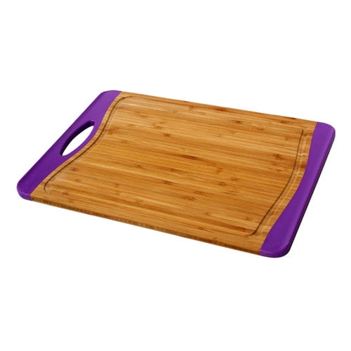 Mainstays NonSlip Bamboo Purple Cutting Board