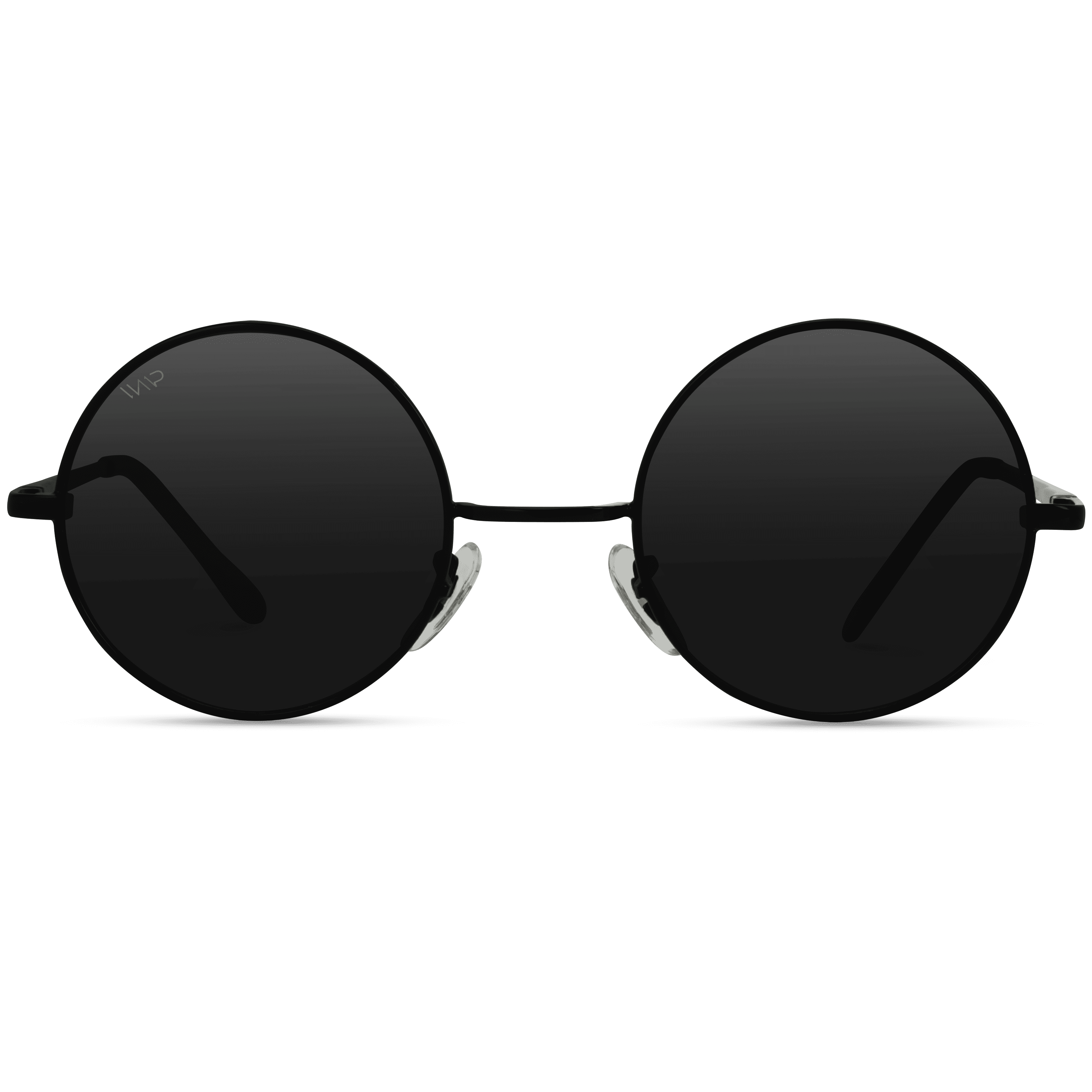 John Lennon Round Glasses UV Black Framed Black Lens Fancy Dress Costume Shades 