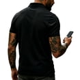 thumbnail image 3 of Homeyce Men's American Flag Polo Shirt 250 Years Of Liberty 4th Of July Polo Shirts Short Sleeve American Flag Polo Shirt Button Up Independence Day Patriotic Outfit,Black XL, 3 of 4
