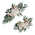 thumbnail image 2 of Tachiuwa 2Pcs Artificial Floral Swag Wedding Arch Flowers Green Leaves Rustic Silk Flowers Welcome Sign Decoration for Ceremony Window pink and white, 2 of 10