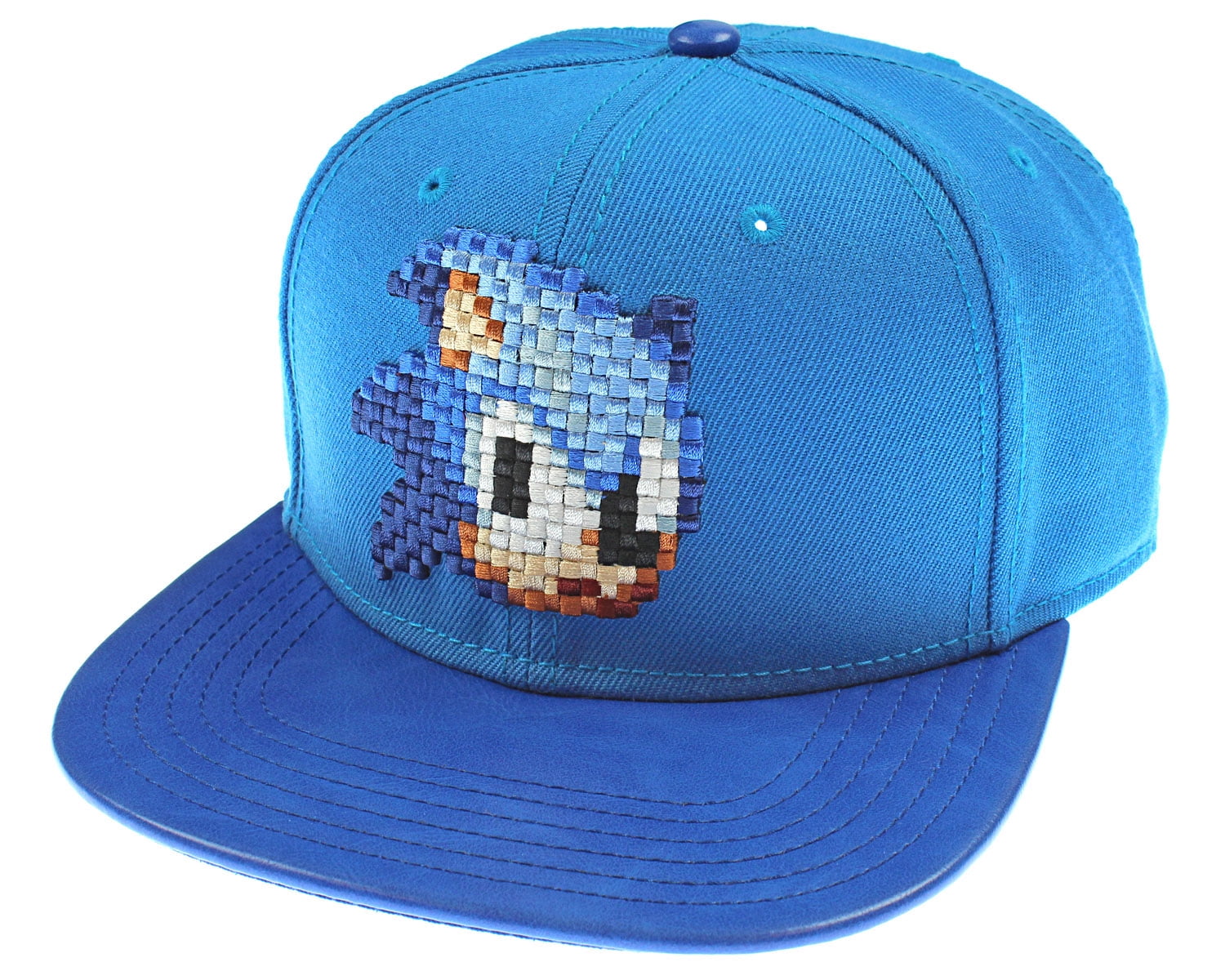 Sega Genesis Sonic The Hedgehog Hat - Blue 8 Bit Pixel Don't Blink Snapback  - Walmart.com