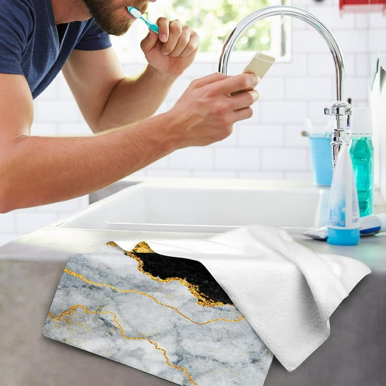 Marble Blue Gold Decorative Hand Towels for Bathroom 14x28 Inch Blue Grey Gold Bath Hand Towels Set of 2 for Kitchen Gym Spa Hotel Farmhouse Home Decorations Walmart