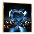thumbnail image 2 of Designart "Luminous Blue Transparent Heart I" Abstract Shapes Floater Framed Wall Art Prints, 2 of 5