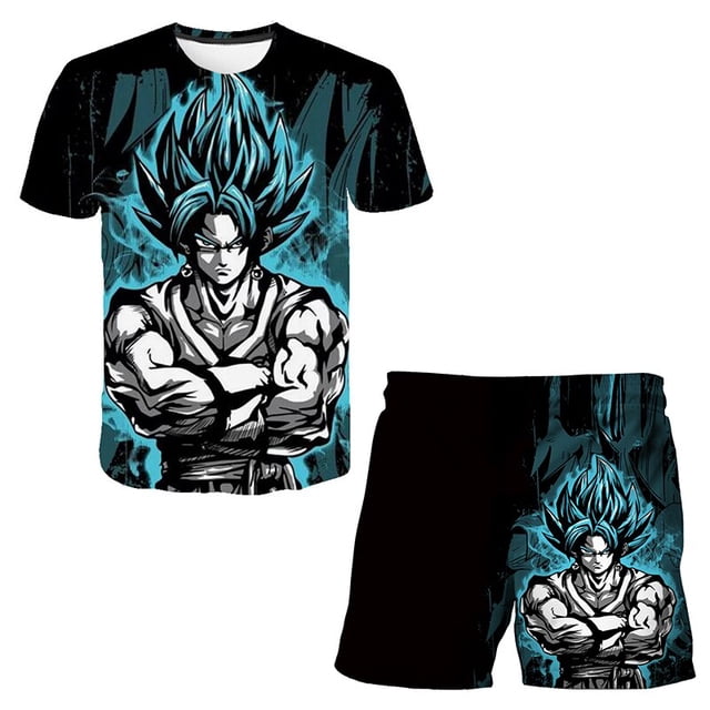 Seven Dragon Ball Boys Suit Traje de baño para niños Traje de baño de dos piezas Traje de baño para niños Pantalones cortos de manga corta Traje de baño Beach SuitXL heqiyong CONDUJO