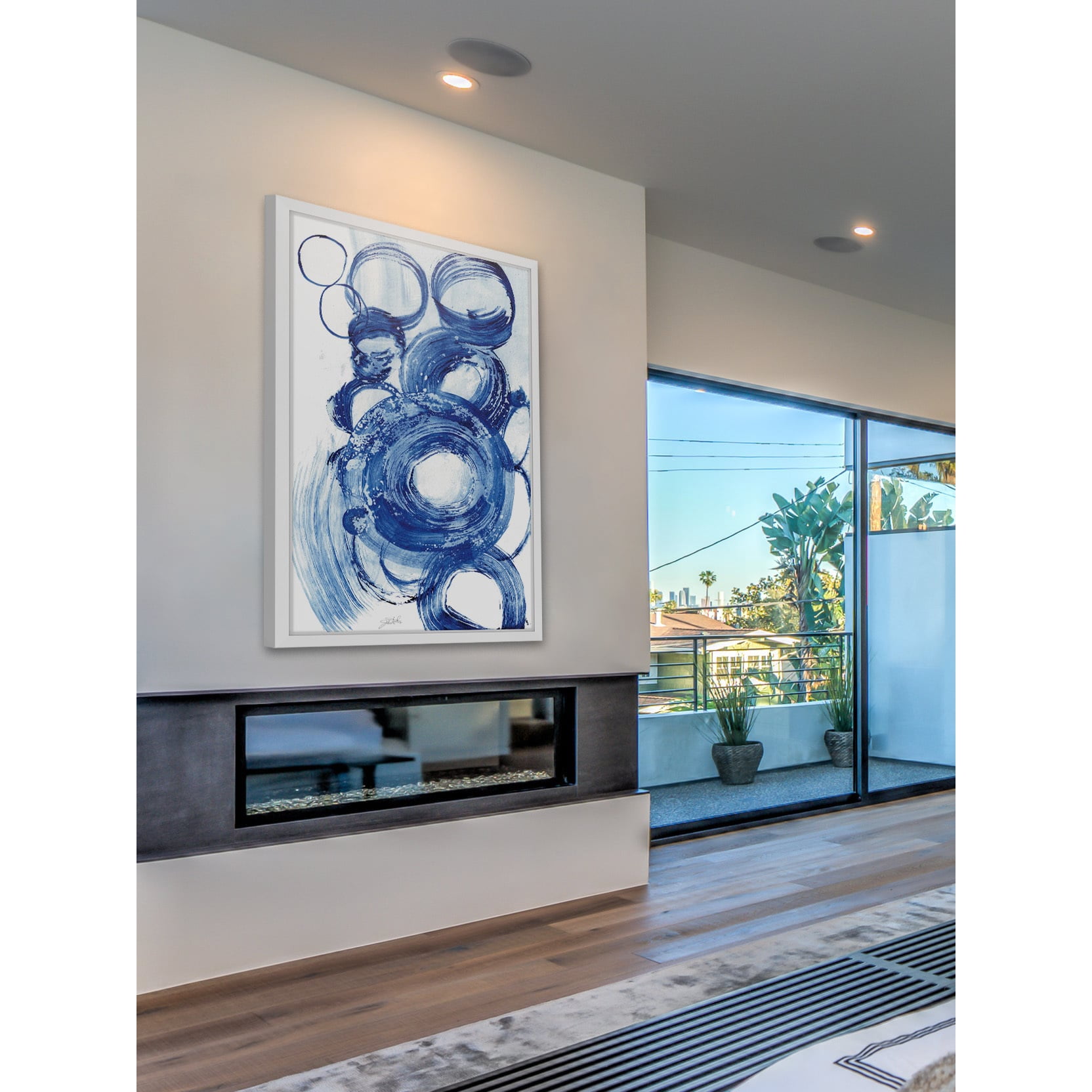 Marmont Hill "Blue Circle Study II" Framed Painting Print