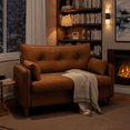 thumbnail image 4 of Gacale 50" Loveseat Couch with Tufted Design | Space-Saving Love Seat Sofa for Small Spaces, Bedroom, and Apartment, Brown, 4 of 7