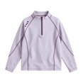 thumbnail image 6 of Amidoa Girls Half Zip Pullover Long Sleeve T Shirts Kids Mock Neck Casual Tops Purple Size 5-6 Years, 6 of 9