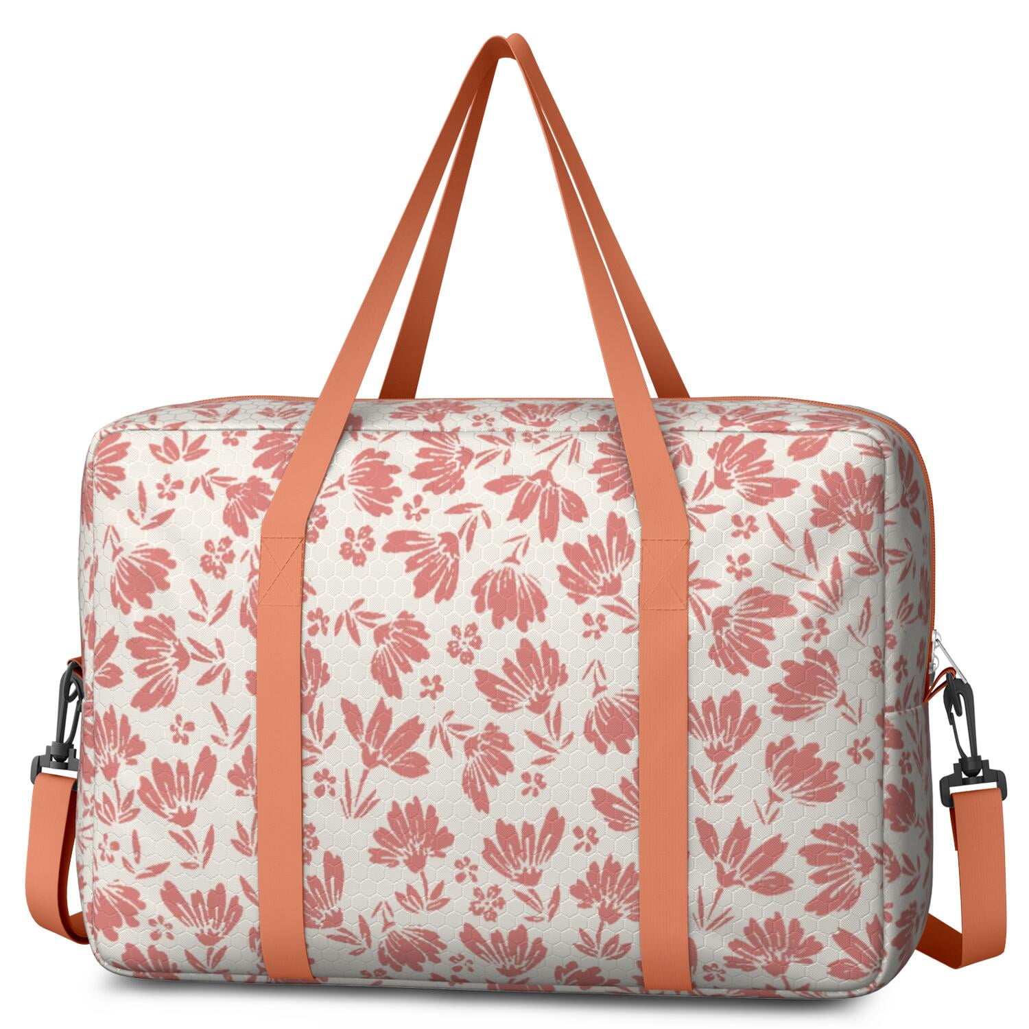 For Spirit Airlines Personal Item Bag 18x14x8 Inch, Floral Weekender Travel Bag, Foldable Travel Duffel Bag Underseat Carry on Bag with Luggage Sleeve for Women and Men 30L
