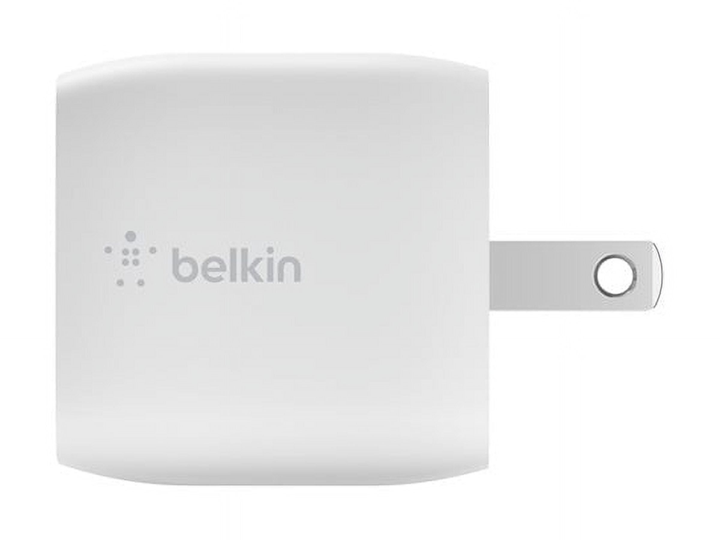 Belkin Compact Wall Charger 30W, USB-C Power Delivery Fast Charging for Apple iPhone 16, 15, 14, 13, Samsung Galaxy S25, iPad, AirPods, Tablet, Nintendo Switch 2 & More w/ 1M USB-C to C Cable - White