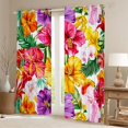 thumbnail image 2 of Castle Fairy Tropical Flowers Curtains Pack of 2 (42x84 Each),Floral Curtains Blackout, 2 of 6