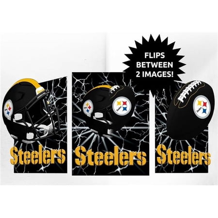 Sporticulture 4033142835 12 x 16 in. Pittsburgh Steelers 3D Art Print – Lightning Flip
