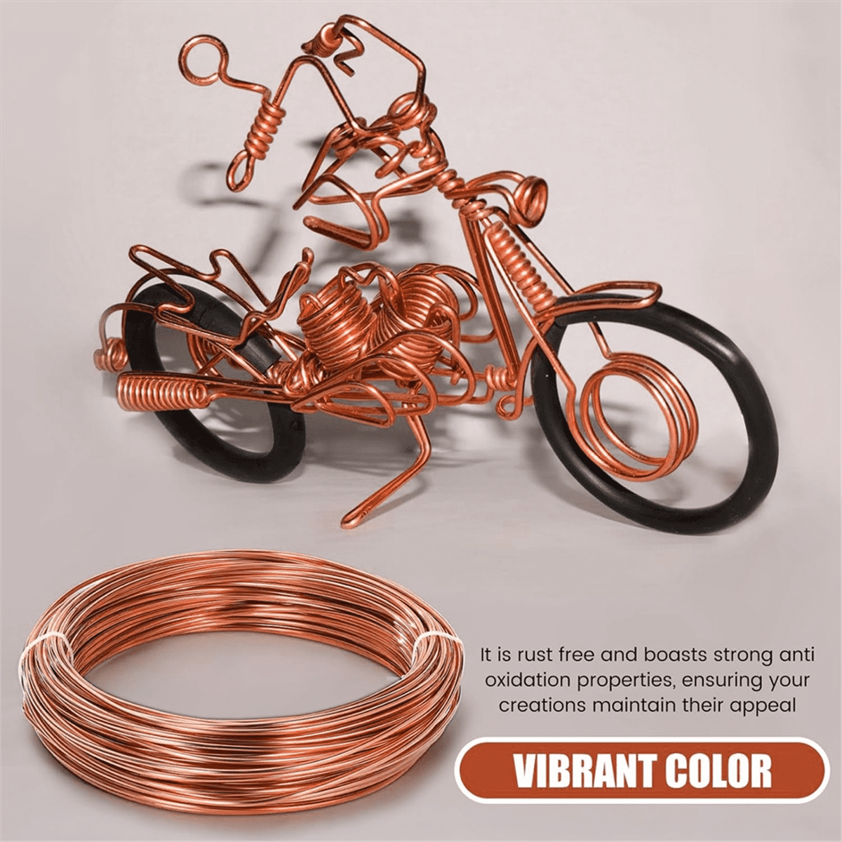 8 Gauge 100 Ft Pure Bare Copper Wire for Jewelry Making, Crafts, and Electroculture Gardening