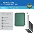 thumbnail image 6 of The Original Coolaroo Elevated Pet Dog Bed, Indoor & Outdoor Use, Durable, Cooling, Brunswick Green, Small, 34.75" L x 22.75" W x 8" H, 6 of 7