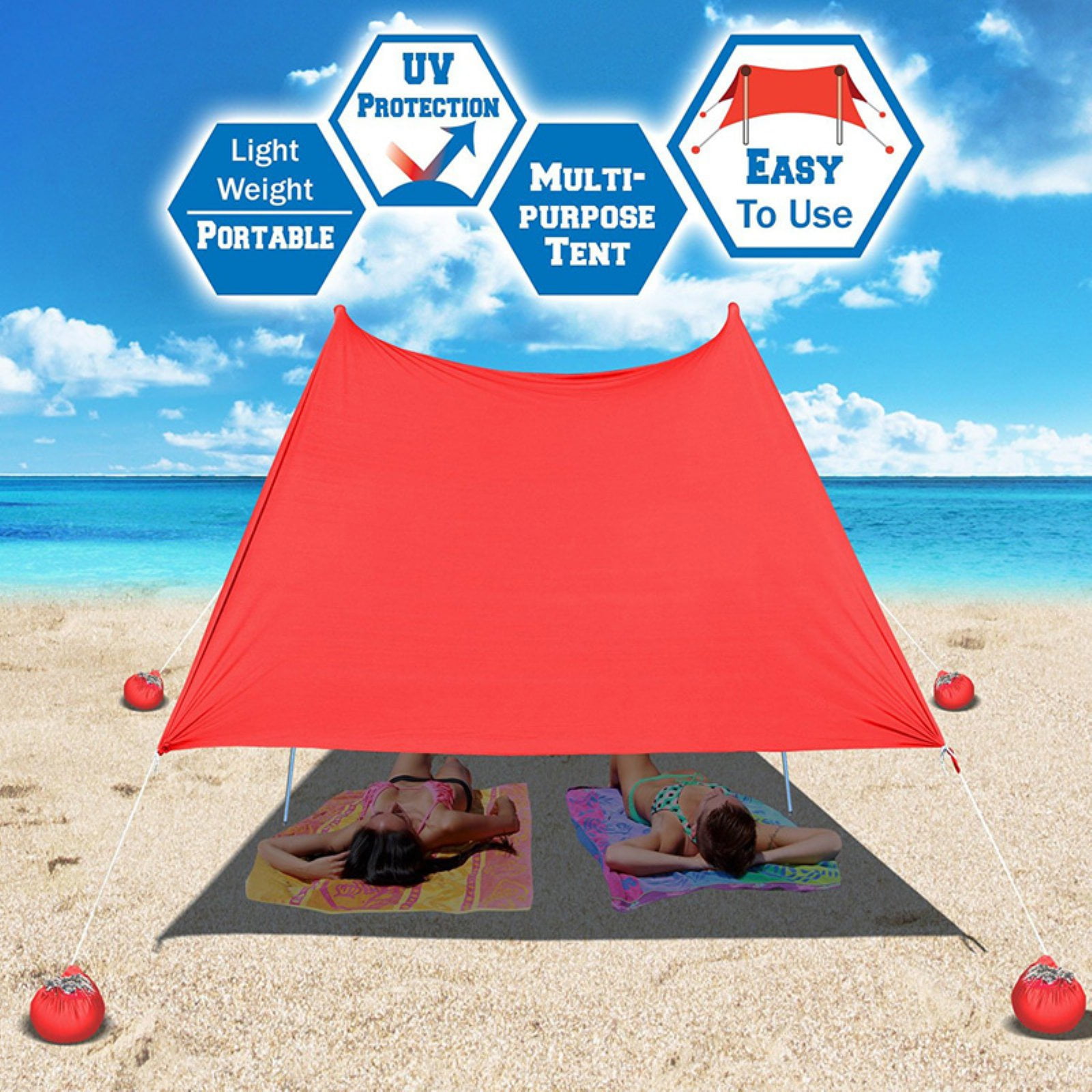 Sunrise Portable Canopy Tent Sun Shelter with Sand Anchor