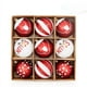 thumbnail image 4 of Juego de bolas navideñas pintadas a mano con elementos temáticos navideños, adornos colgantes para árbol de Navidad, 4 of 4