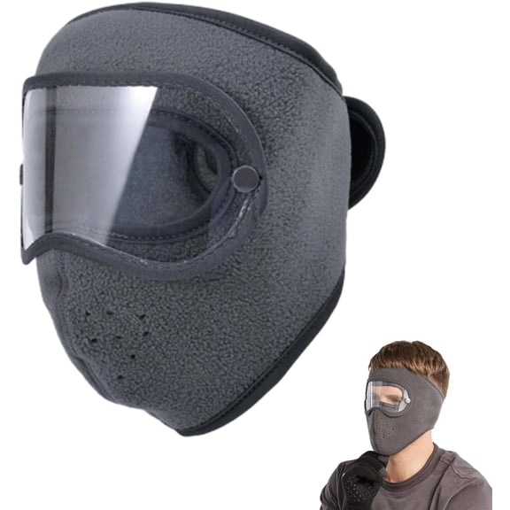 Winter Warm Fleece Windproof High-Definition Goggles with Removable Thermal Mask – Cold Weather Ski, Hike, Cycle Goggles for Men & Women, Anti-Fog Reusable Face Protection
