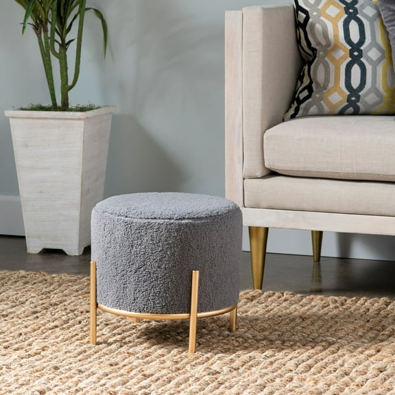 Zanella 13" Accent Stool, Gray
