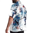 thumbnail image 3 of Ice Hockey Men's Short Sleeve Poplin Button Down Hawaiian Printed Summer Beach Shirt, Unisex, 3 of 6