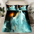 thumbnail image 2 of Manfei Halloween Ghost Sheet Set Twin,Festival Theme Bedding Sets Twin Size,Black White Twin Sheet Sets,Lightweight Abstract Room Decorative,3pcs, 2 of 6