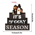 thumbnail image 2 of Halloween Tiered Tray Decor, Vintage Halloween Decorations, Spooky Halloween Decor, Halloween Table Decor, 6X6X0.8 Inch Wooden "It's Spooky Season" Freestanding 3D Desktop Sign, 2 of 4