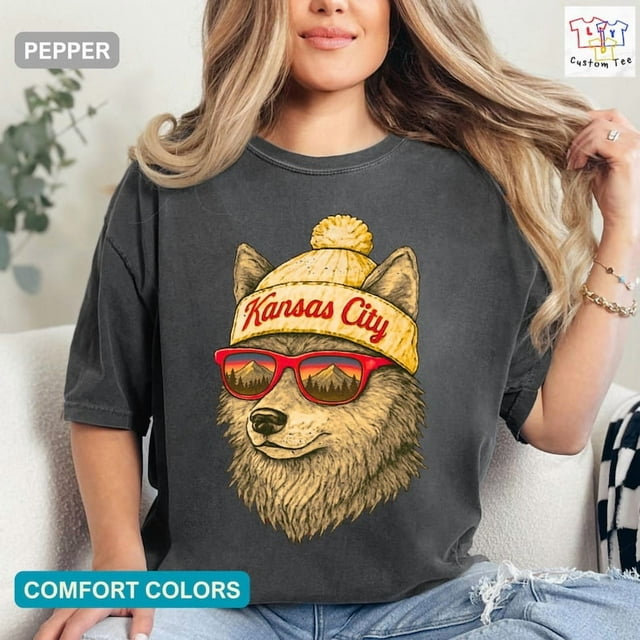 t-shirt Vintage Kansas City Football : Couleurs Confort Rétro KC - comme sur l'Image - TG