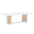 thumbnail image 5 of Furvclv Solid Wood Coffee Table For Living Room, Stylish Imitation Rattan Tea Table, Farmhouse Mini Center Tables For Small Spaces Apartment Furniture, 5 of 9