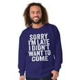 thumbnail image 5 of I Didn't Want to Come Introvert Funny Unisex Plus Fleece Graphic Sweatshirt Brisco Brands 5X, 5 of 6