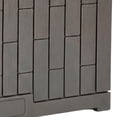 thumbnail image 4 of Dextrus 60 Gallon Weatherproof Rattan Deck Box, Heavy-Duty Resin Outdoor Storage Box with Slide-Locking Lid, Lockable Multi-Purpose Organizer for Patio, Garden and Home Essentials, Light Brown, 4 of 10