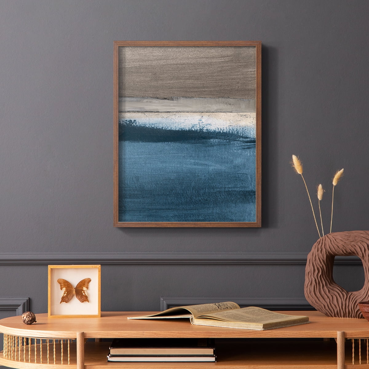 Midnight Sky II in Brown Solid Wood 11 x 14 Framed Print