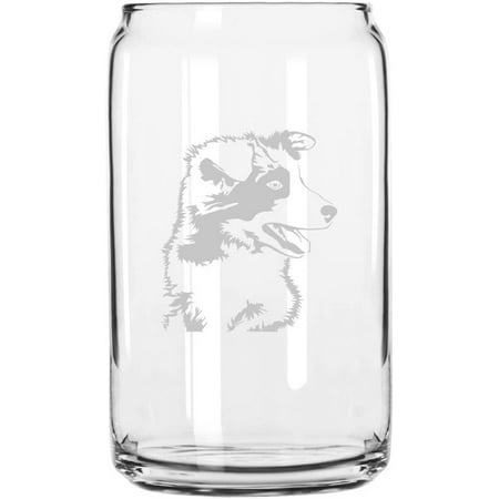 

Border Collie Dog Themed Etched All Purpose 16oz Libbey Can Glass
