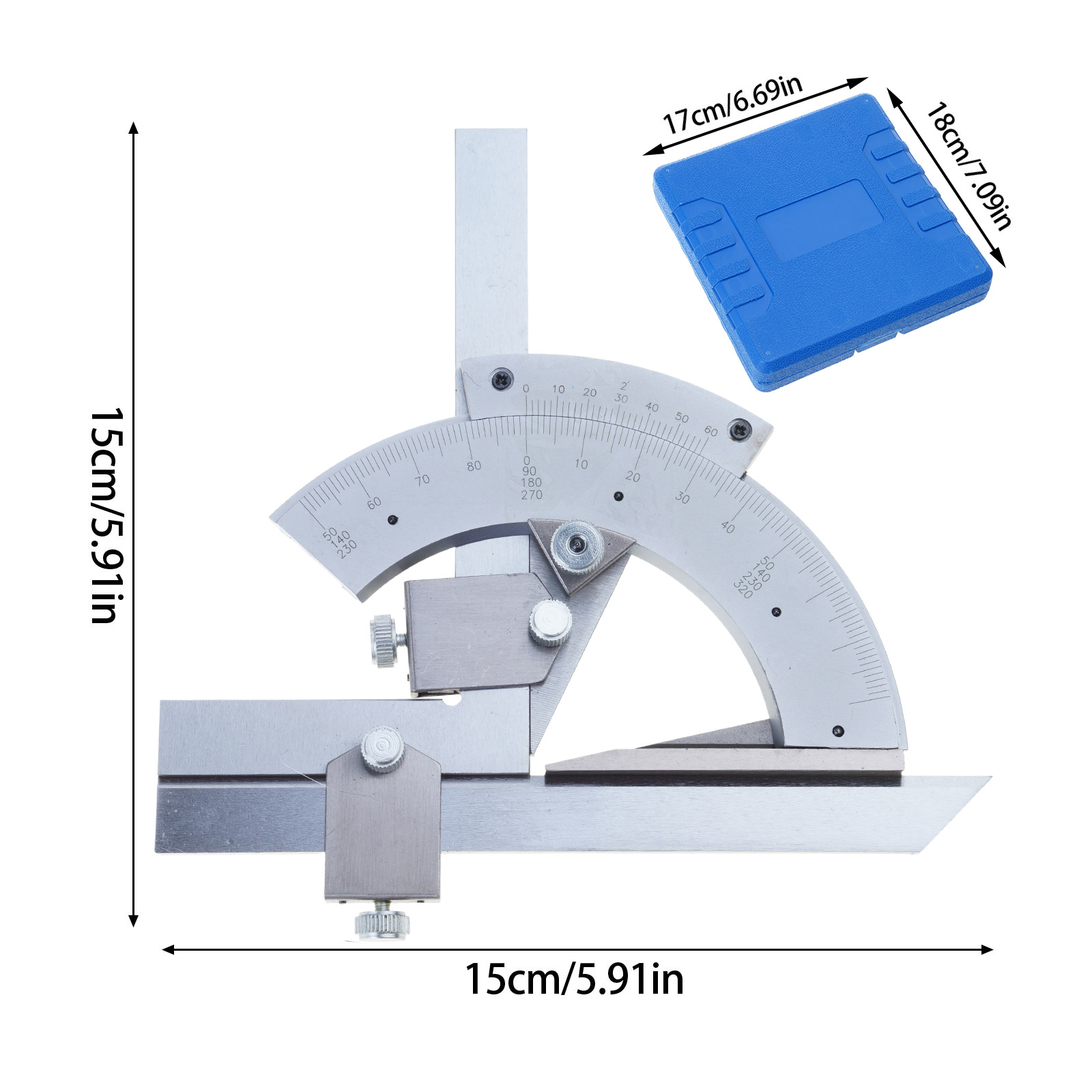 0-320° Angles Measuring Rulers Vernier Bevel Protractor Measurement Instrument for Woodworking Angles Finder Rulers Tool